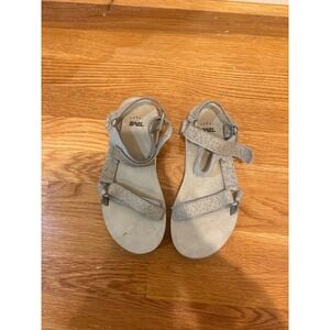 Teva Platform Sandals Tan Star Print Adjustable Straps‎ Women US 7 EU 38